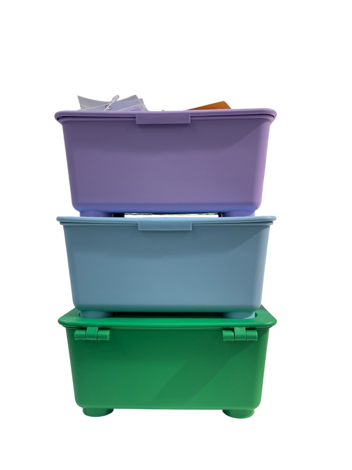 New IKEA GLIS Box with Lid Green Lilac/Blue Storage (6 ¾x4 « ) 006.041.18