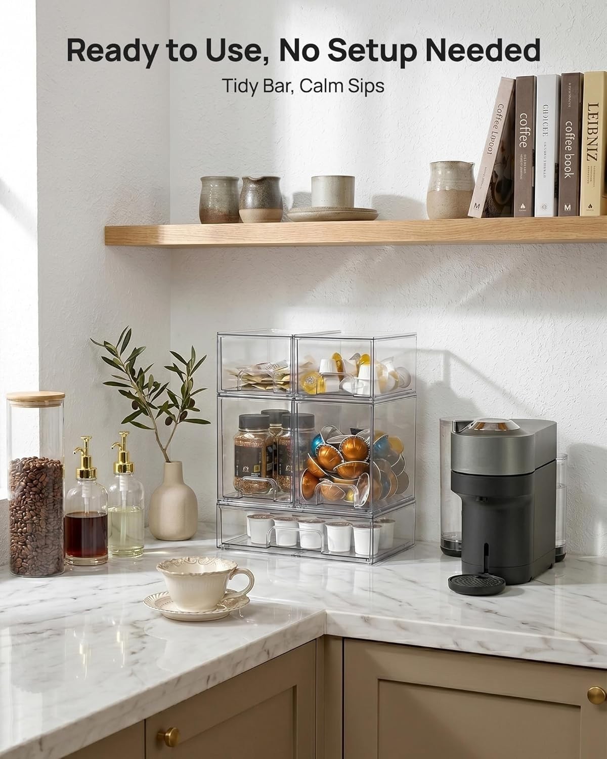 Transparent Stackable Storage Drawers Set of 5 – Perfect for Tidy Living Spaces