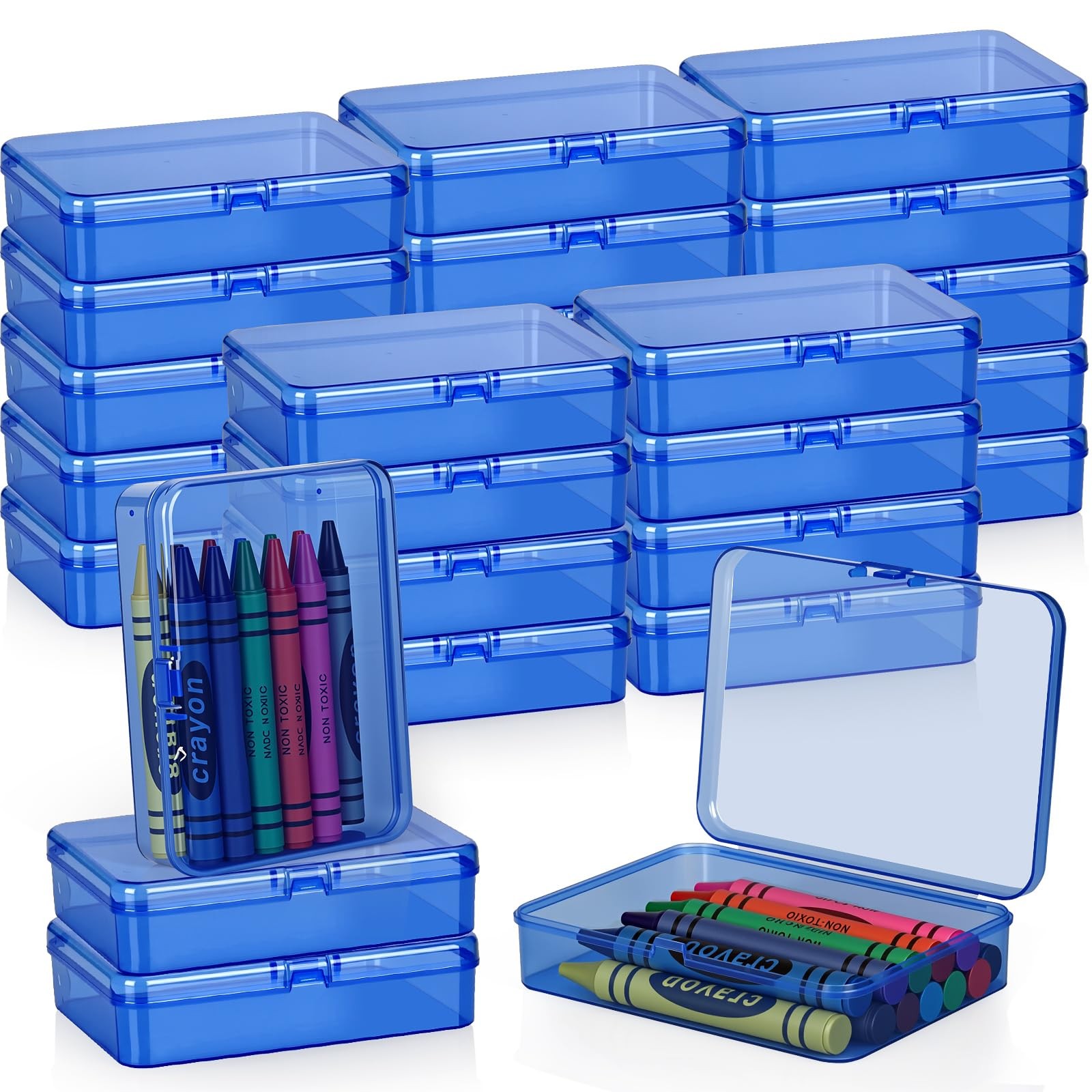 Dcocdeely 36 Pcs Plastic Crayon Box, Mini Plastic Storage Containers with Lid…