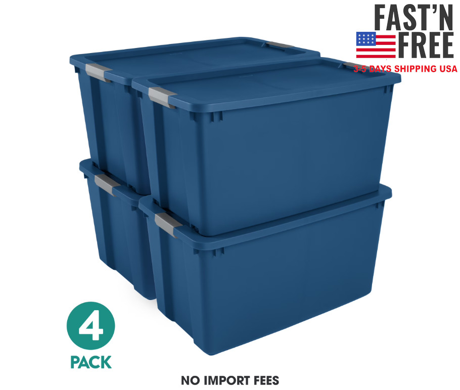 Sterilite Extra-Large Wheeled Latching Storage Tote, 45 Gallon Plastic Storage