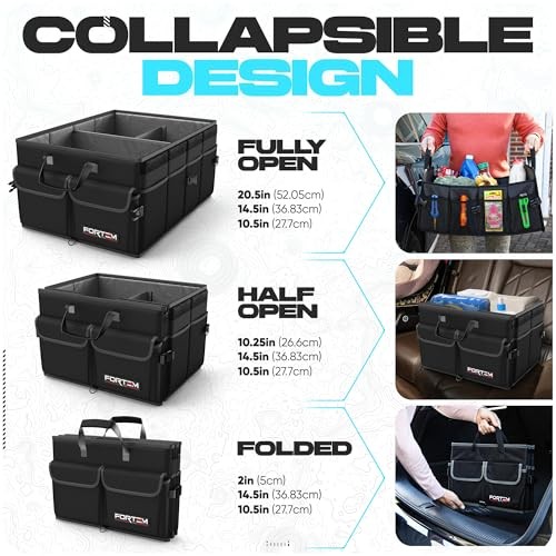 Trunk Organizer For SUV Car Trunk Organizer, Foldable Medium (50L) Black