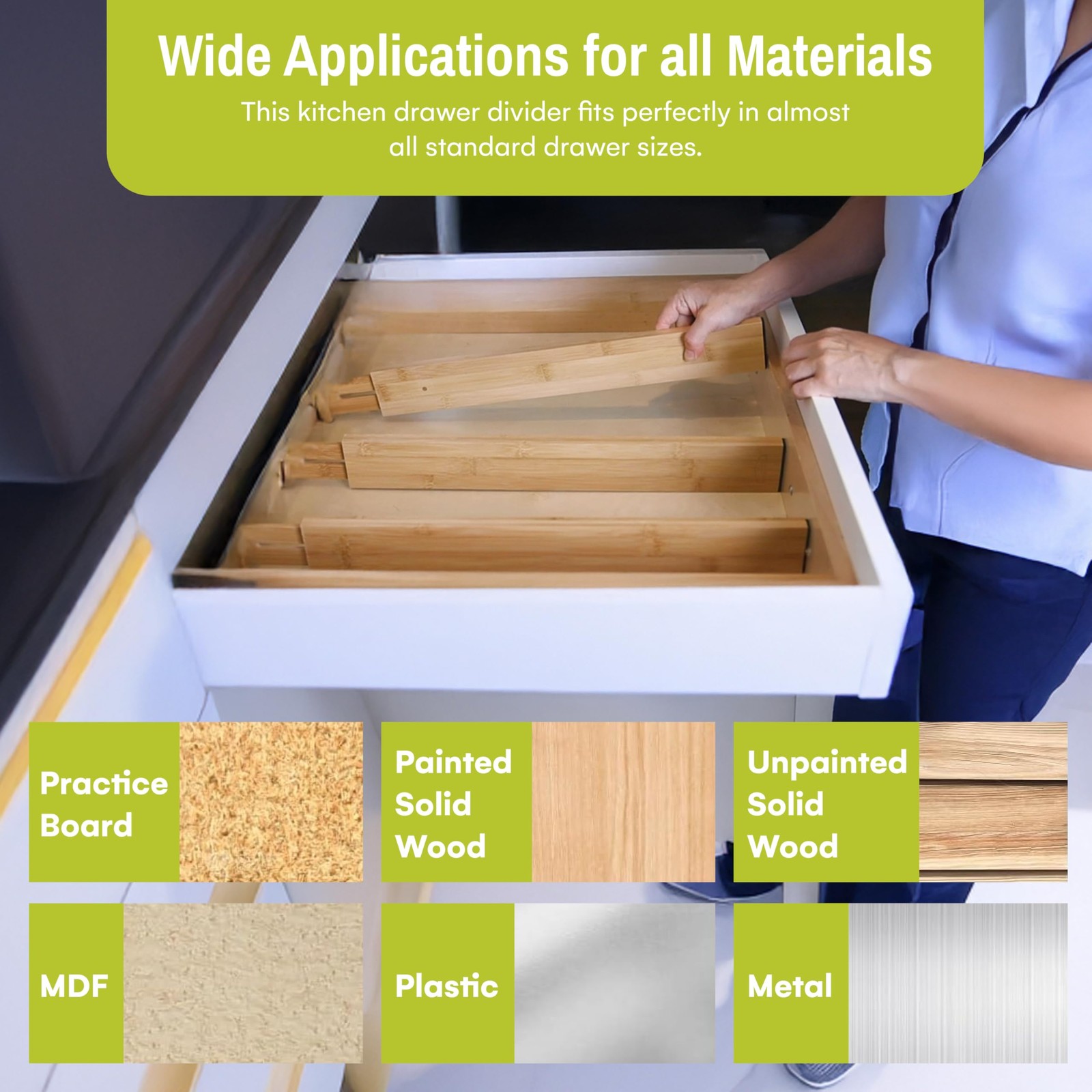 Homemaid Living Drawer Organizer Adjustable and Expandable – Ideal Drawer Div…