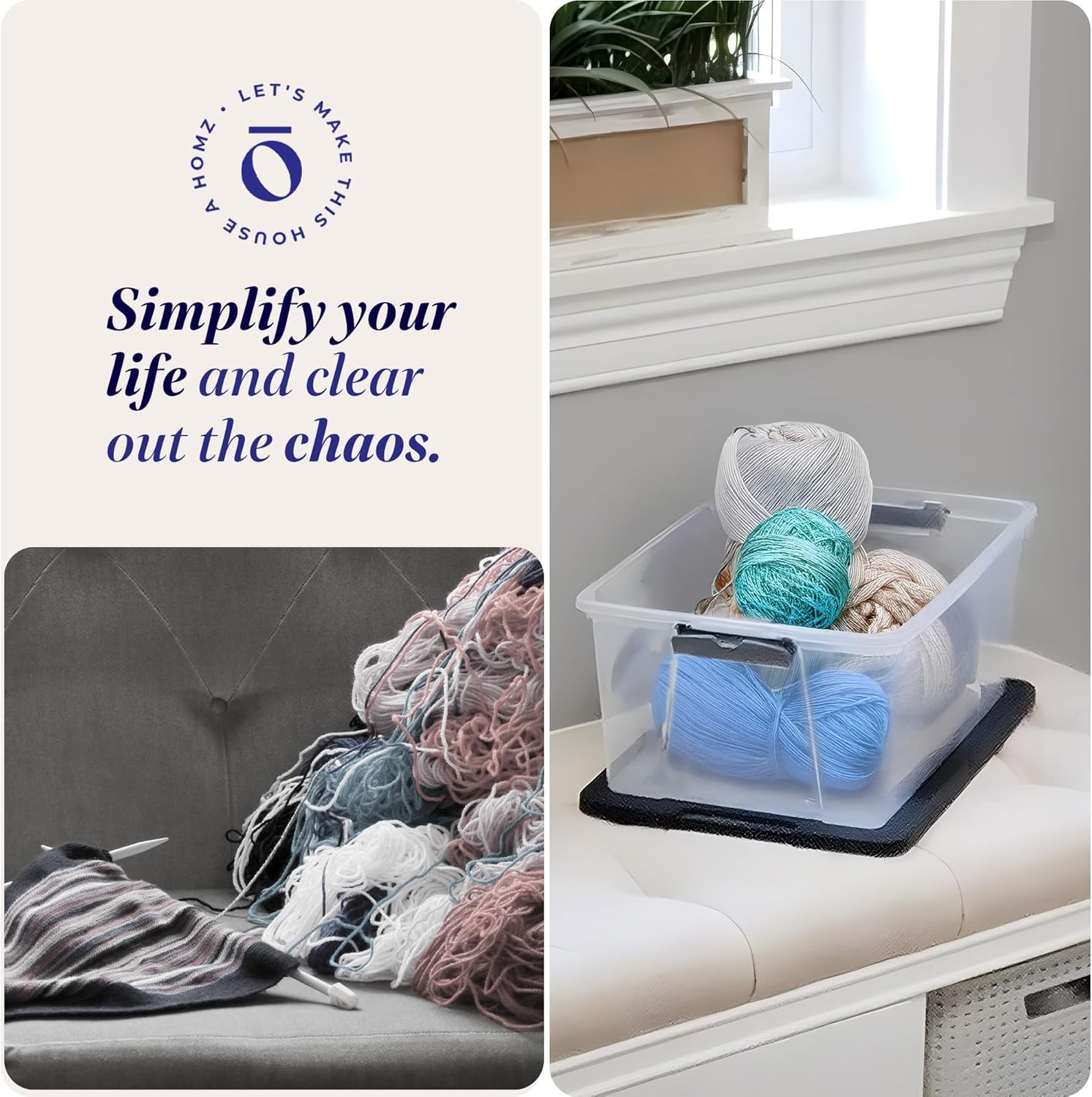 4PC 15qt Secure Latch, Clear Plastic Storage Organizer Bins,Gray Lid – Stackable