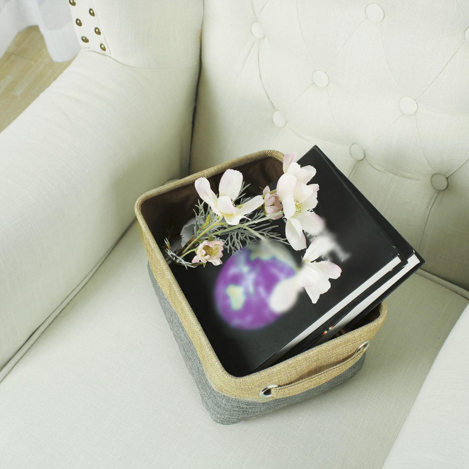 Storage Bin Basket Closet Towel Laundry Box Container Gray S Size