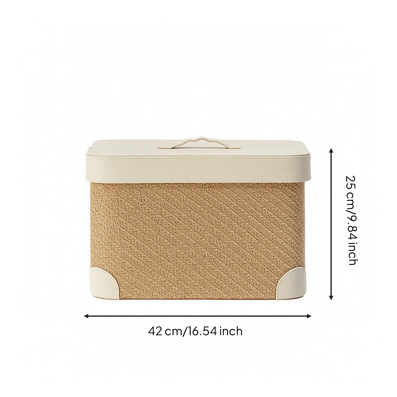Jute Storage Box Structured Rectangular Lidded Box Long-Lasting