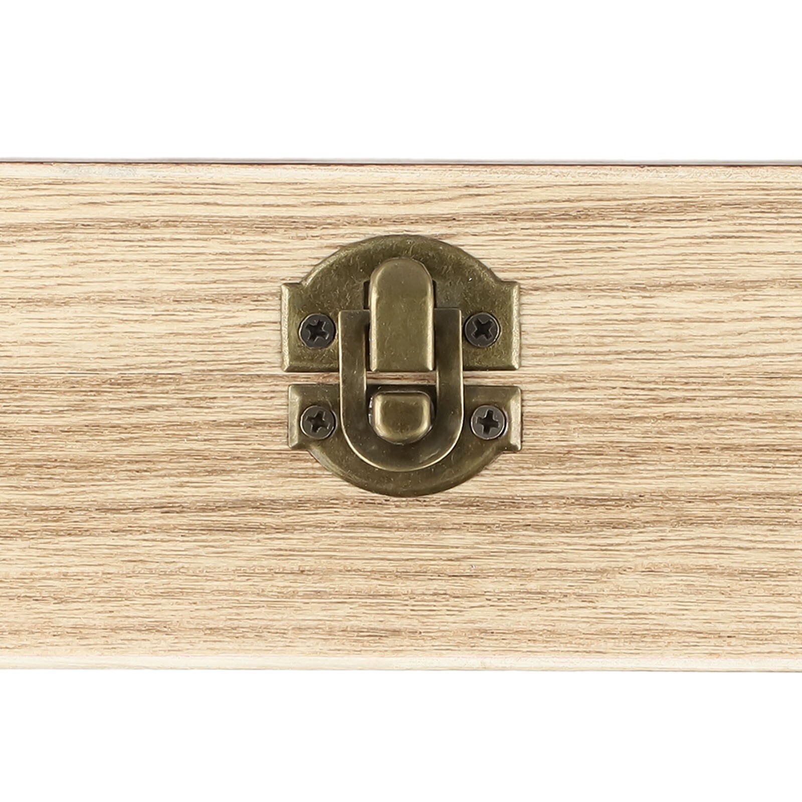 Design Wood Storage Box With Clamshell Opening and Metal Buckle
