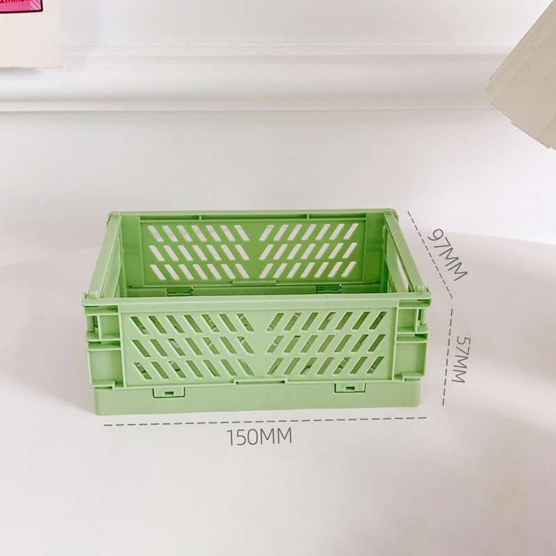 Folding Collapsible Storage Crates Plastic Basket Stacking Kitchen Store Boxes