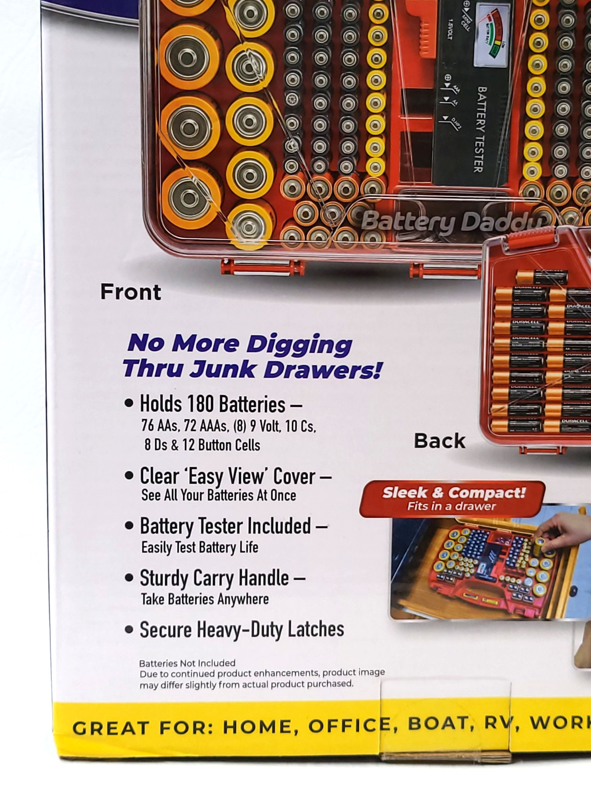 180 Battery Daddy Storage System Caddy Organizer with Case and Tester