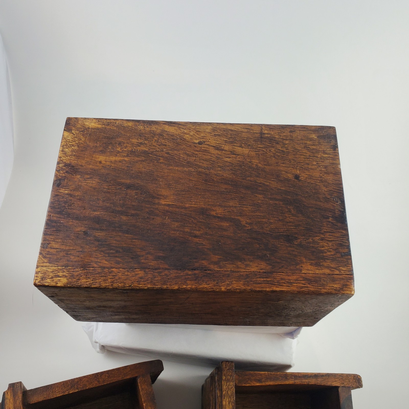 Vintage Wood Apothecary Tea Spice Box Carved Boho Jewelry Box Drawers Handmade