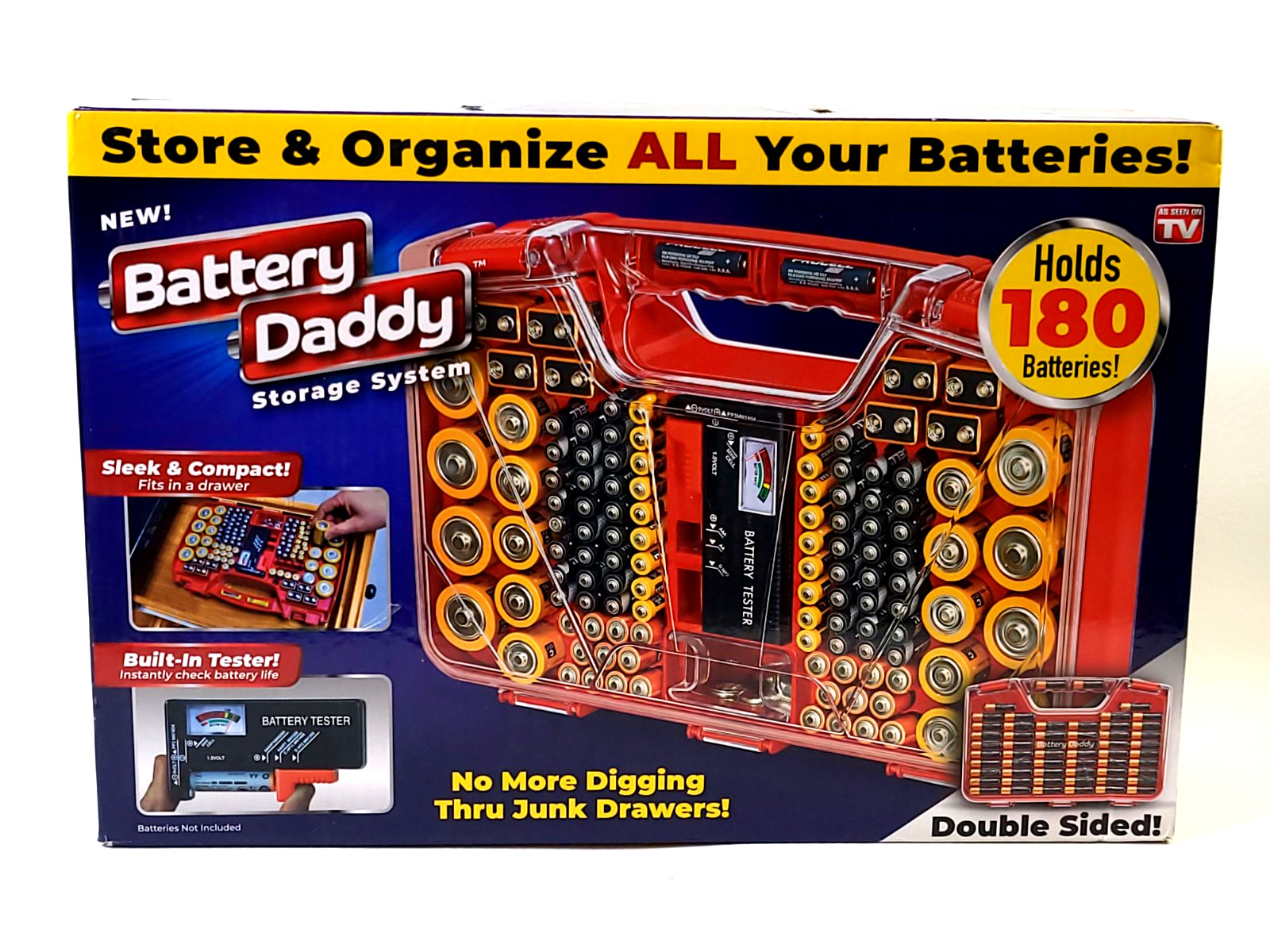 180 Battery Daddy Storage System Caddy Organizer with Case and Tester