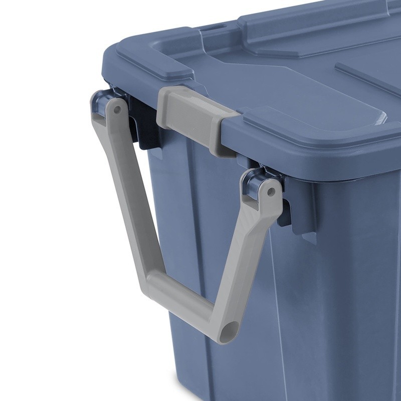 40 Gallon Wheeled Industrial Tote Rugged Plastic Storage Bin Latch Lid 2 Count