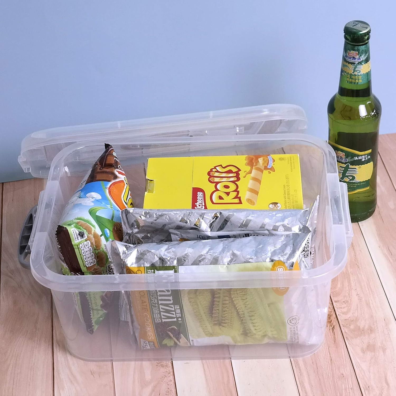 8L Clear Storage Bins with Lids – 2-Pack Durable Plastic Latch Boxes