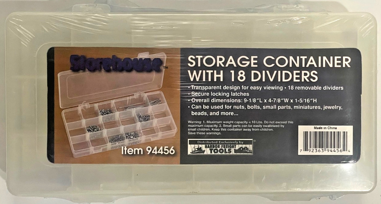 Harbor Freight 18 Grids 9 x 5 x 1.5 Compartment Organizer Container #94456
