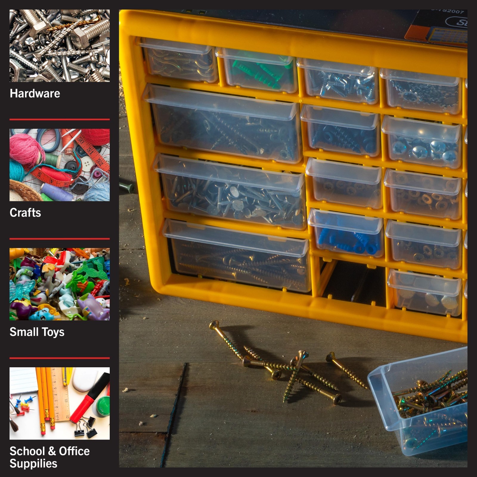 30-Drawer Plastic Organizer for Small Parts – Tabletop, Wall Storage for Crafts