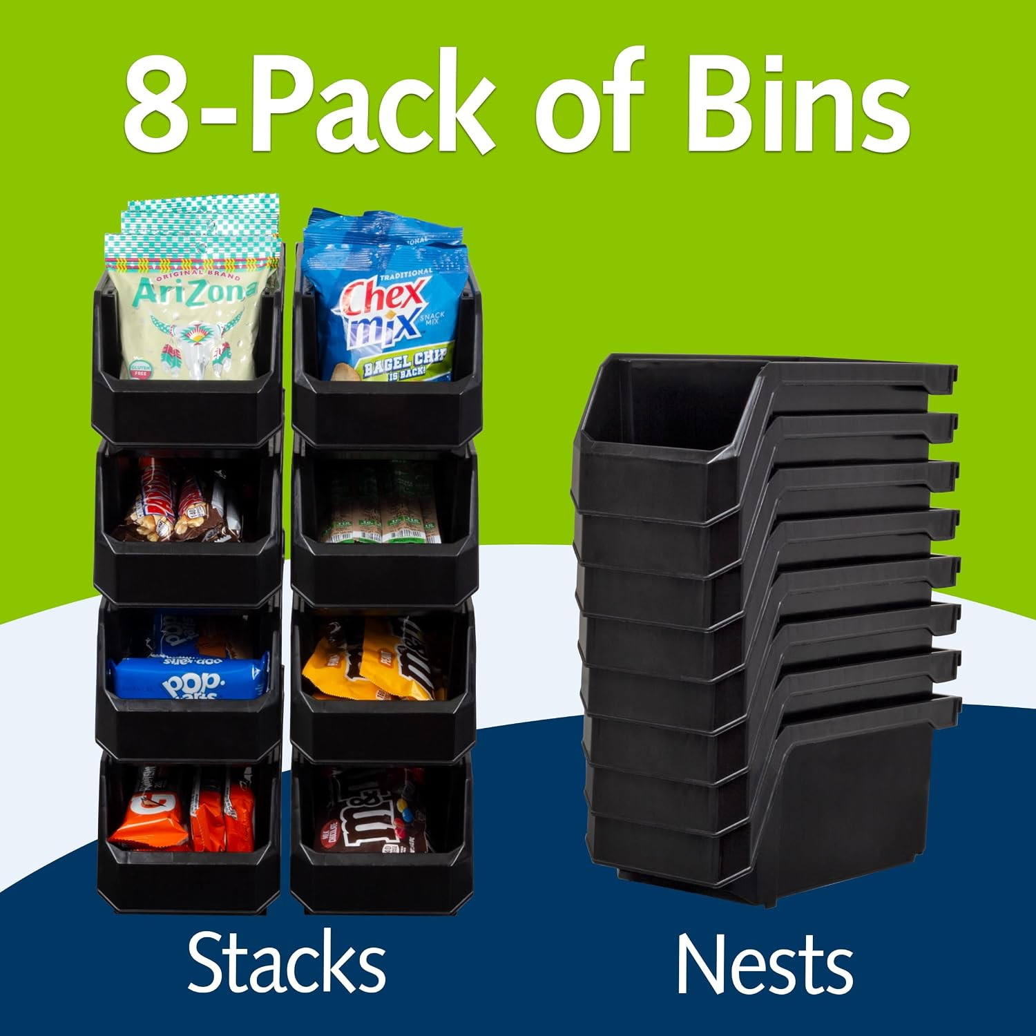 Plastic Containers for Organizing and Storage Bins for Closet, Kitchen, Office,