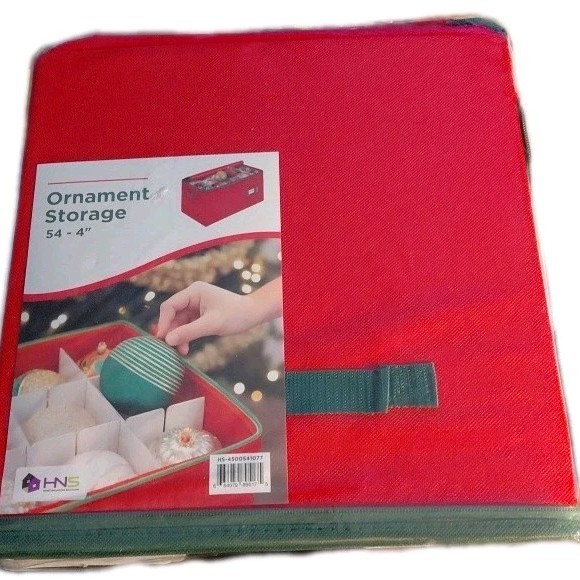 Storage Box W/ Custom Dividers Durable Zippered Top Easy Organizing Ornaments