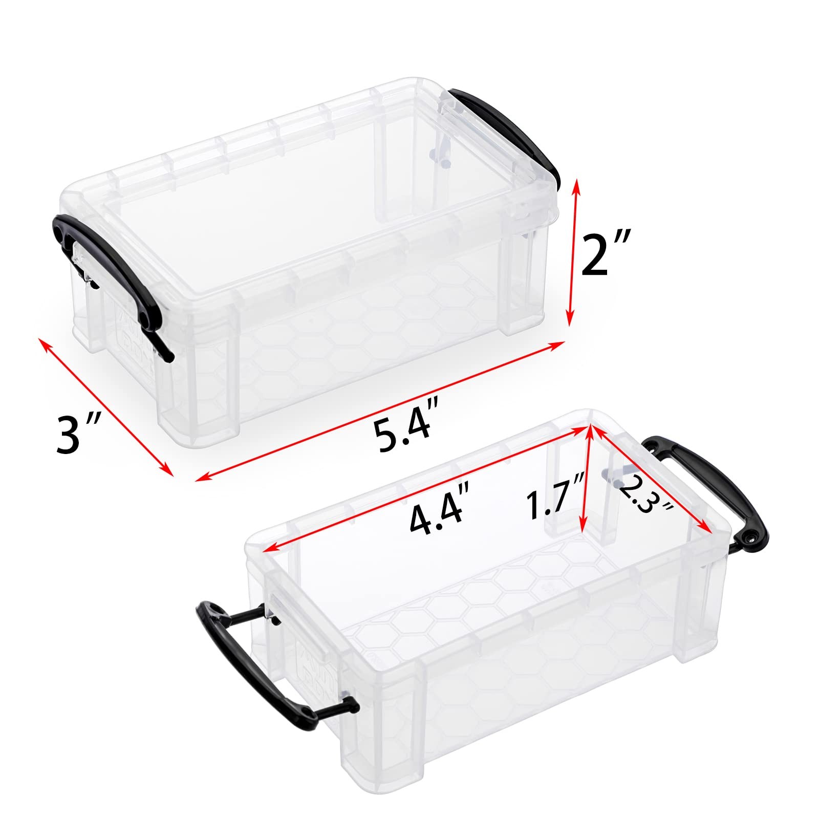 6 Pack Small Clear Plastic Storage with Lid Mini Sewing Organizer with Black …