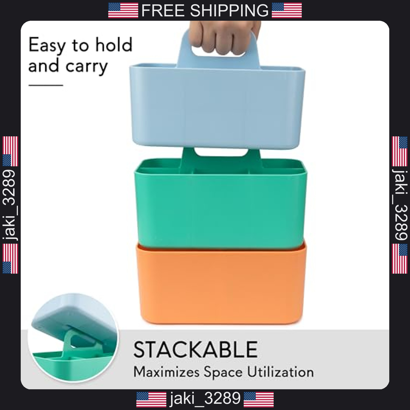 Tiawudi plastic caddy organizer with handle for stationery office supplies dorm