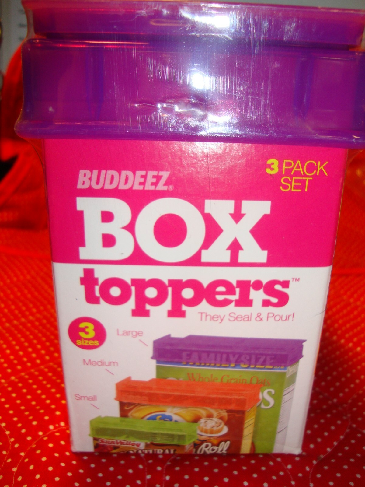 New BUDDEEZ Adjustable Box Toppers – 3 PACK – Easily Pour From Box~Made USA 342