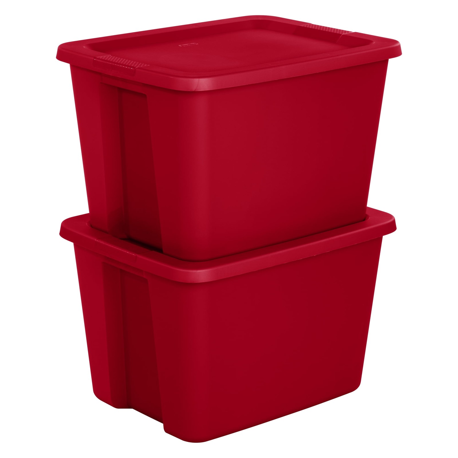 Sterilite 18 Gal Large Plastic Storage Bin Tote Lid Red 8-Pack