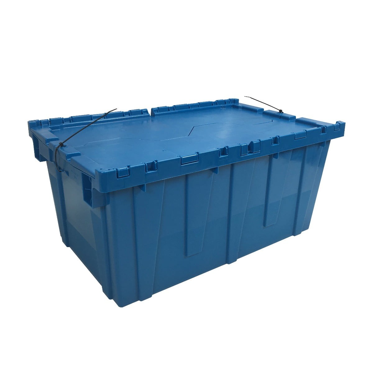 Storage and Packing Plastic Tote Crate Attached Lid Flip Top, 27&Prime;x17&Prime;x12&Prime;