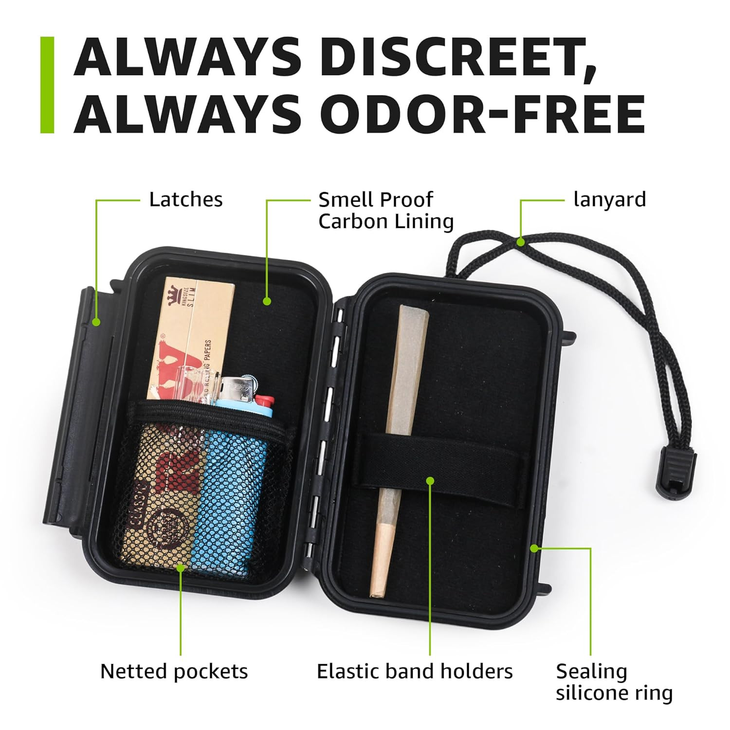 Smell Proof Storage Box & Pre Roll Case – Airtight, Waterproof, Portable for Tra