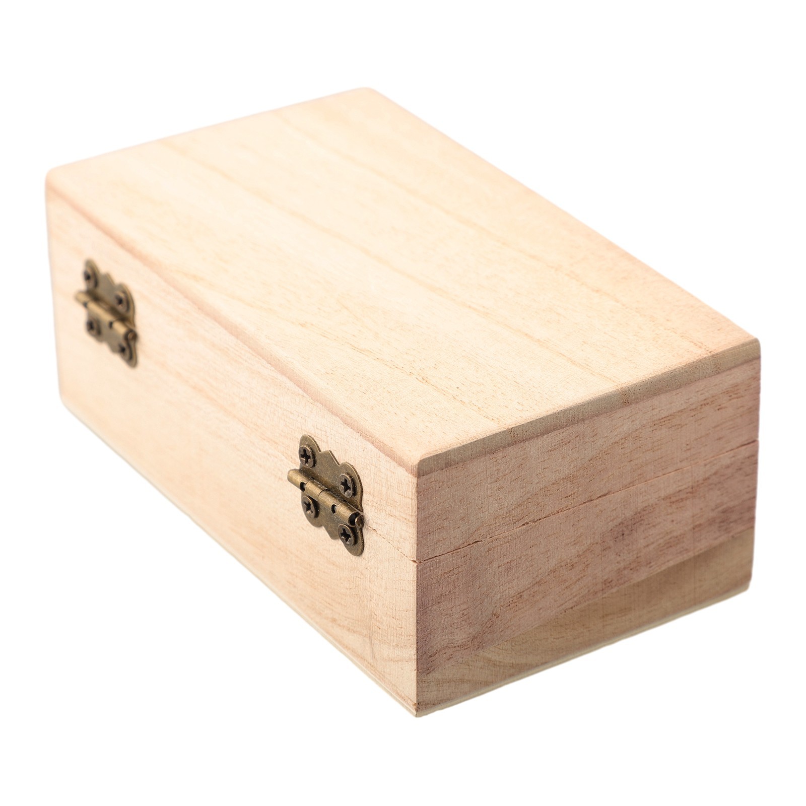 Plain Wood Wooden Square Hinged Storage Boxes Craft Box