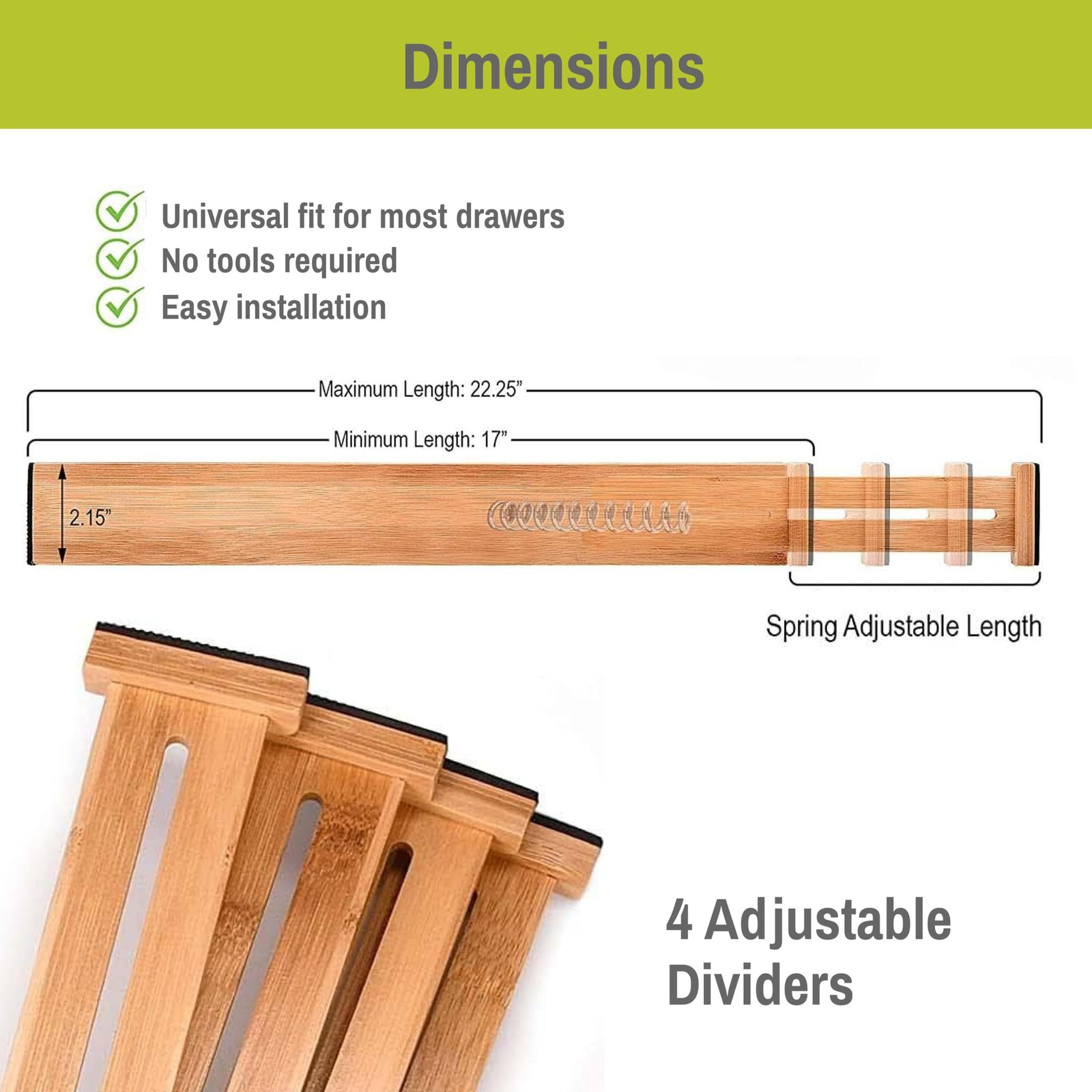 Homemaid Living Drawer Organizer Adjustable and Expandable – Ideal Drawer Div…