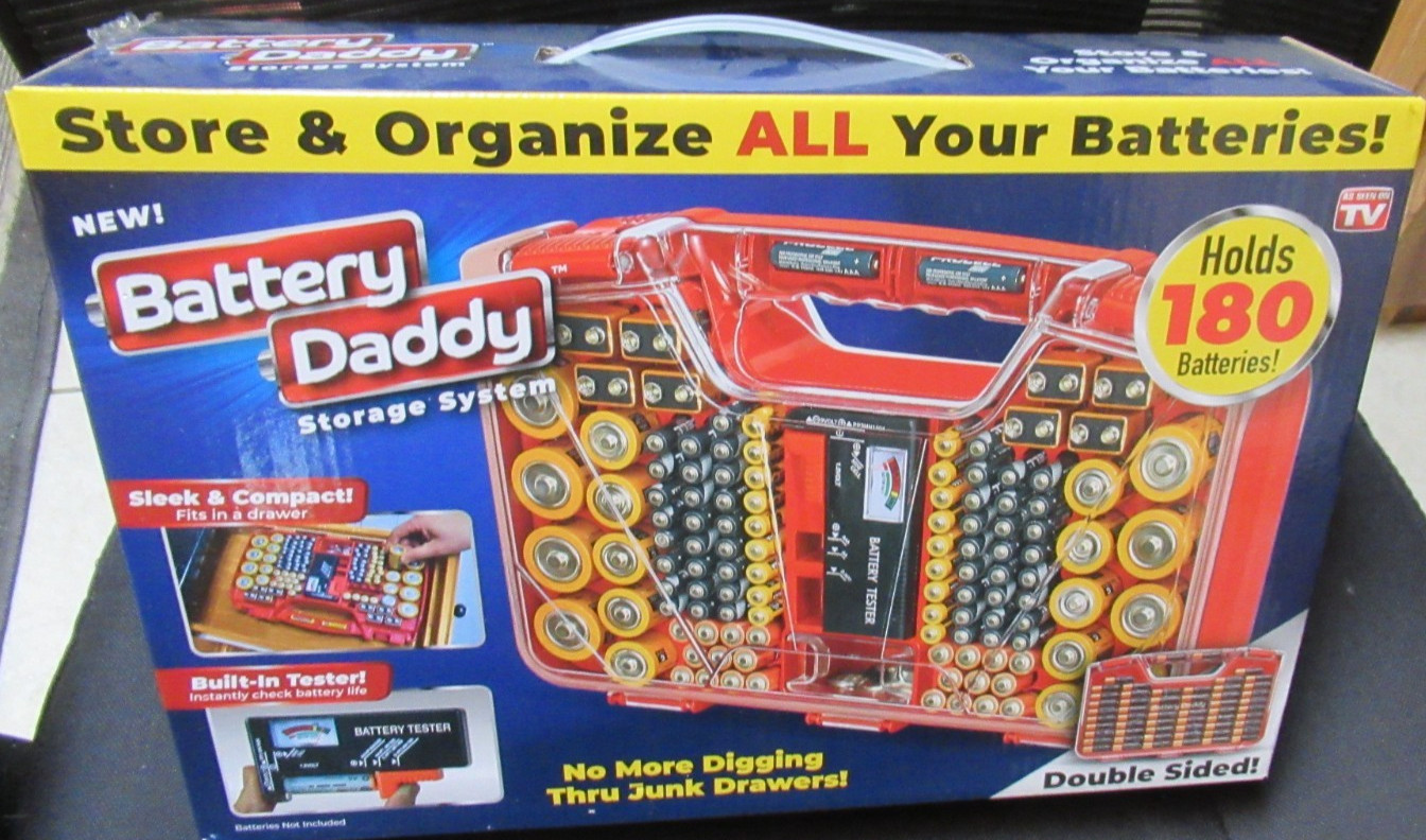 BATTERY DADDY 180 STORAGE SYSTEM CADDY ORGANIZER WITH CASE & TESTER NEW IN BOX