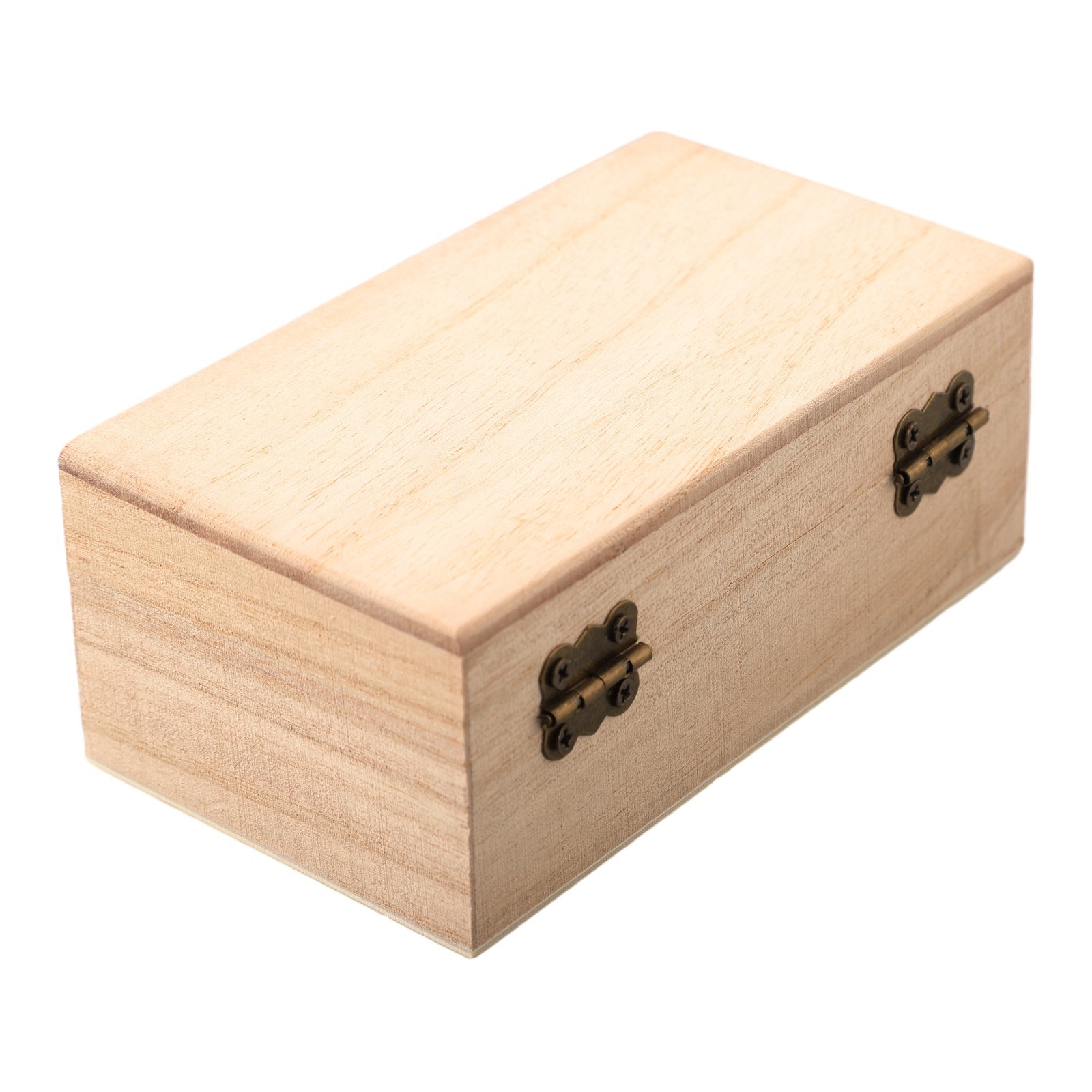 Plain Wood Wooden Square Hinged Storage Boxes Craft Box