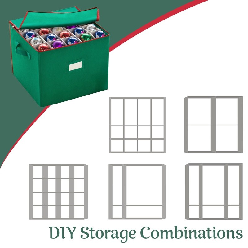 Ornament Storage Box 75 Compartment Holiday Organizer Stackable Durable Design