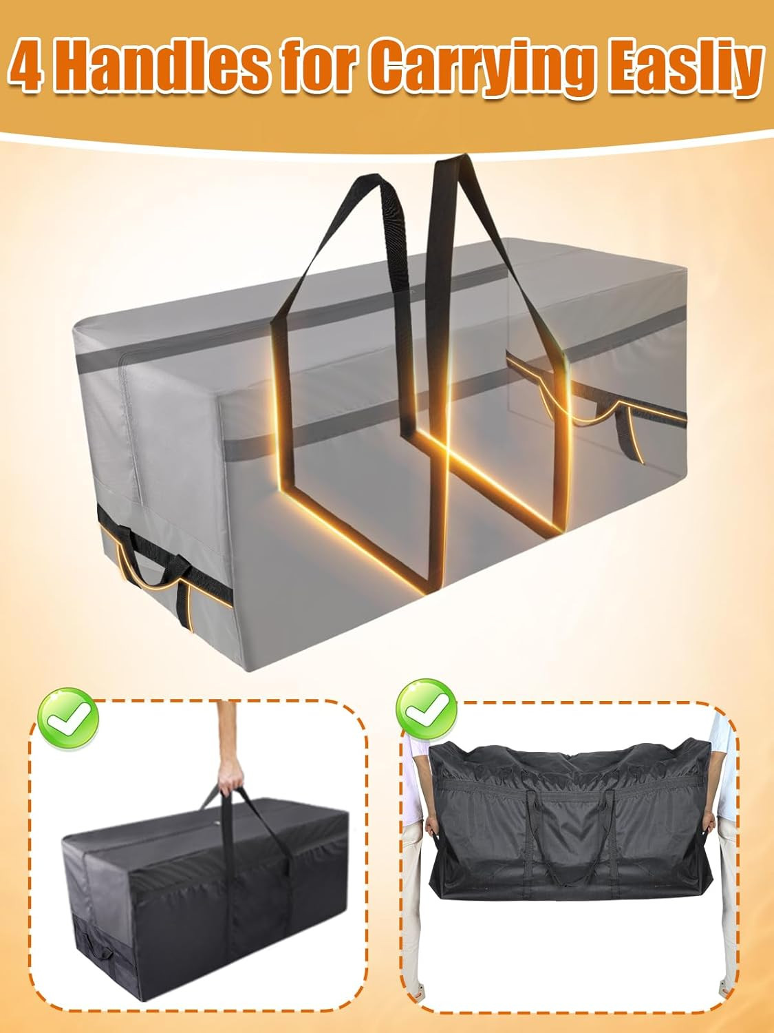 140 Gallon Extra Large Storage Bags – 600D Oxford Heavy-Duty Outdoor Storage wit