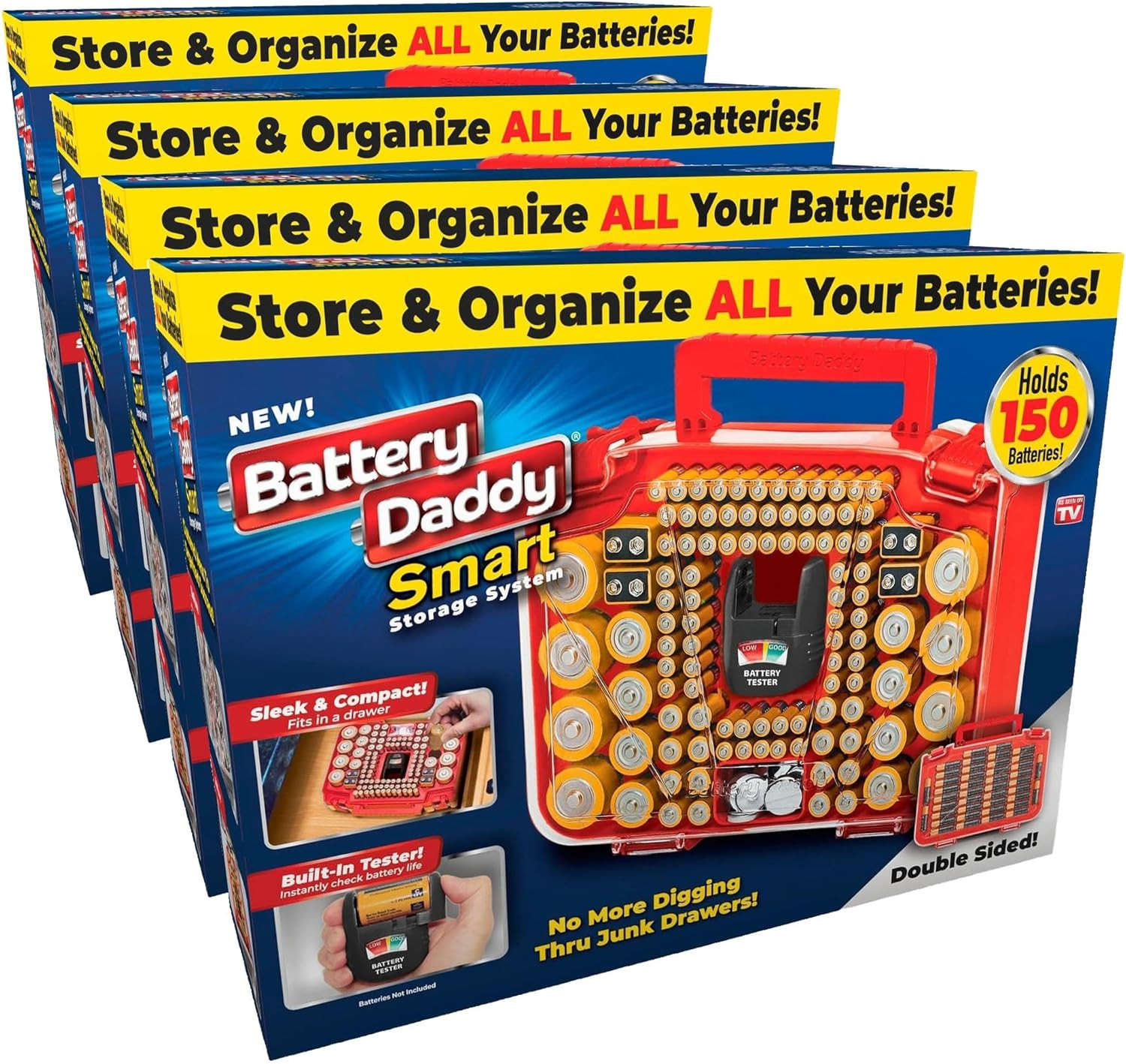 Battery Daddy Smart – Battery Organizer Storage Case with Tester,Stores & Protec