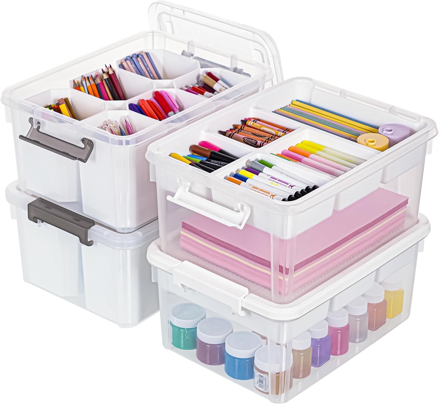 17-Quart Plastic Storage Bin Clear Storage Box with Lid Stackable