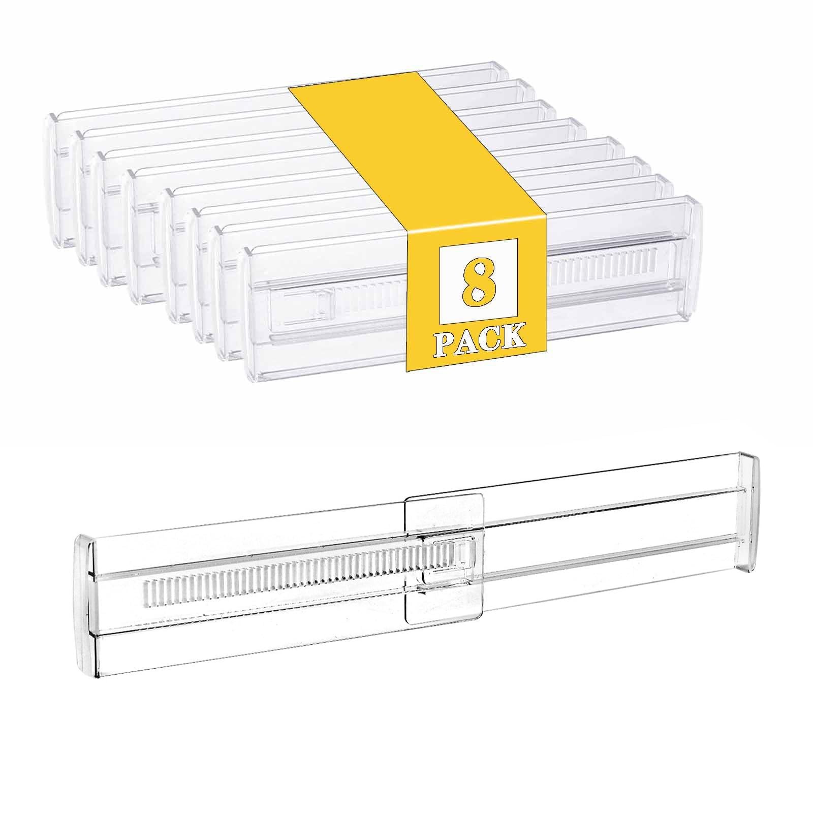 8 Pcs Drawer Dividers for Clothes, 3.15&Prime; High 11.34&Prime;-19.69&Prime; Adjustable Expand…