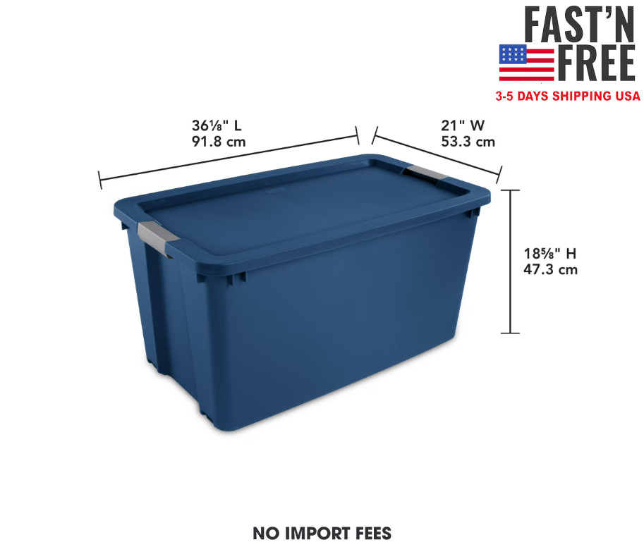 Sterilite Extra-Large Wheeled Latching Storage Tote, 45 Gallon Plastic Storage