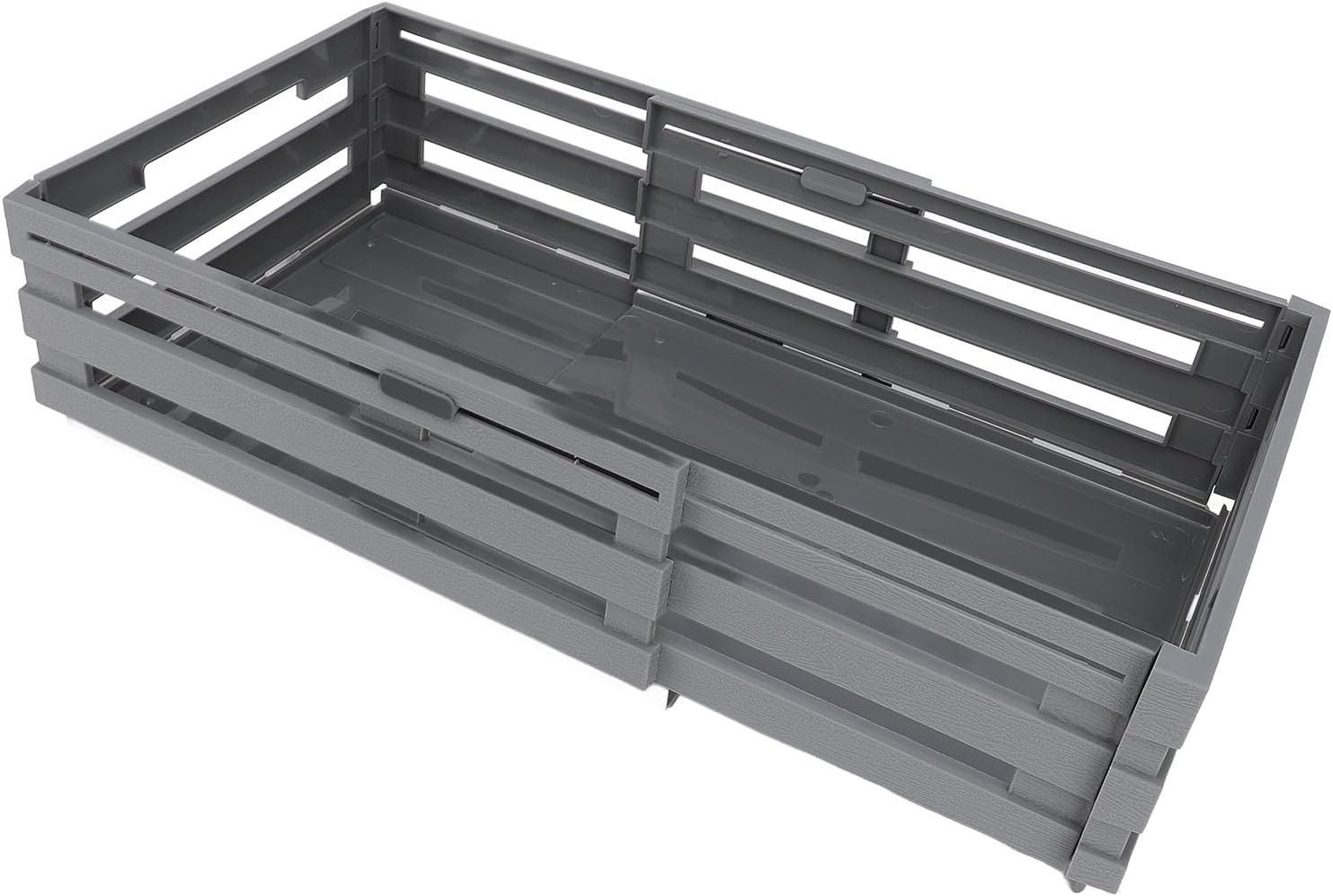 Stackable Storage Box, Gray | PP, Retractable, Organizer Container Bin, Expan…