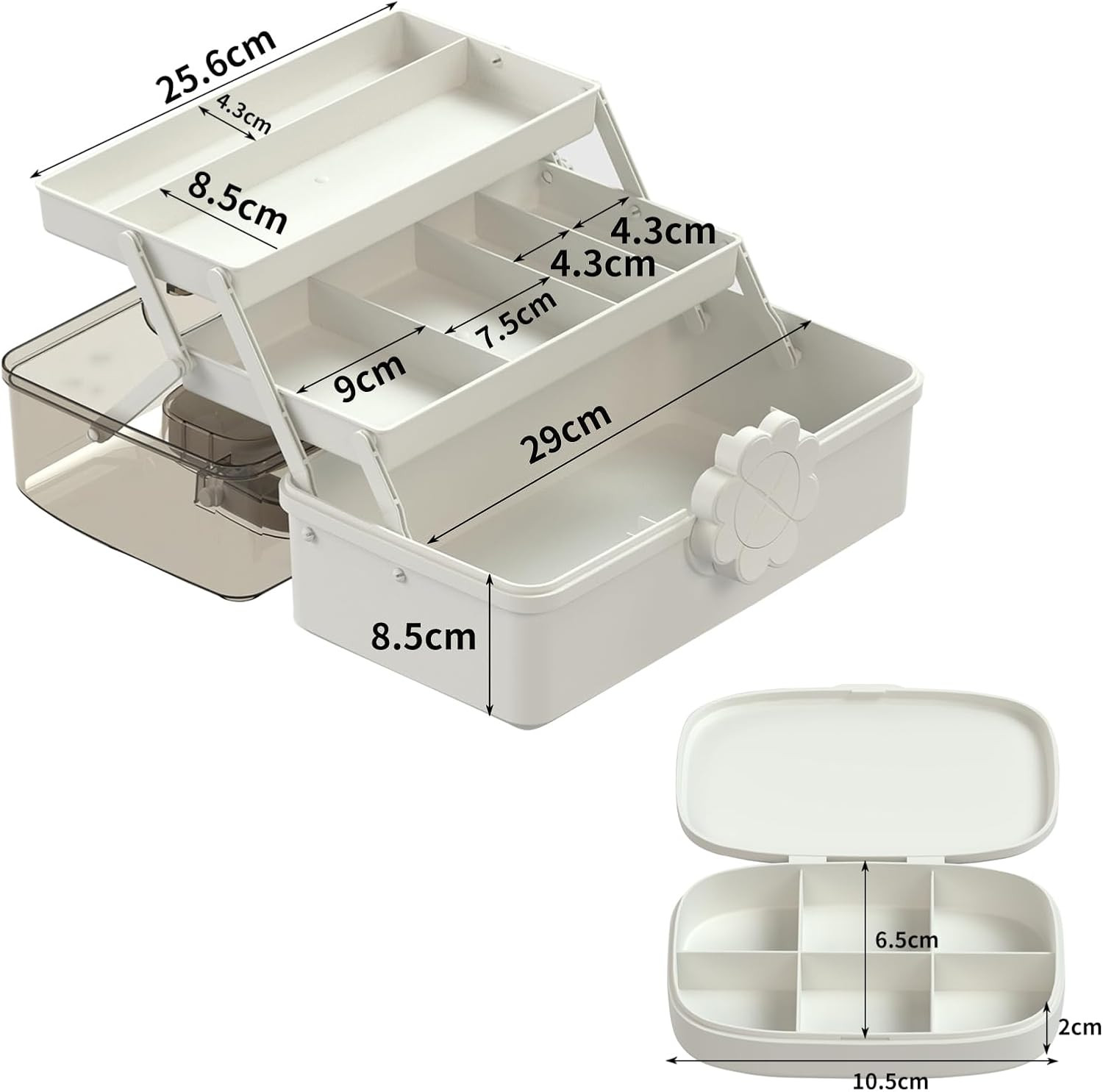 Hair Accessories Organizer with Handle Sewing Organizer，Lockable Three-Layer …