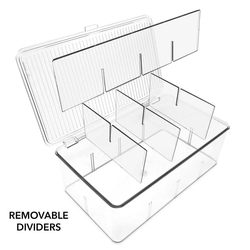 Isaac Jacobs Divided Clear Plastic Organizer (10.88&Prime; x 6.63&Prime; x 3.75&Prime;)