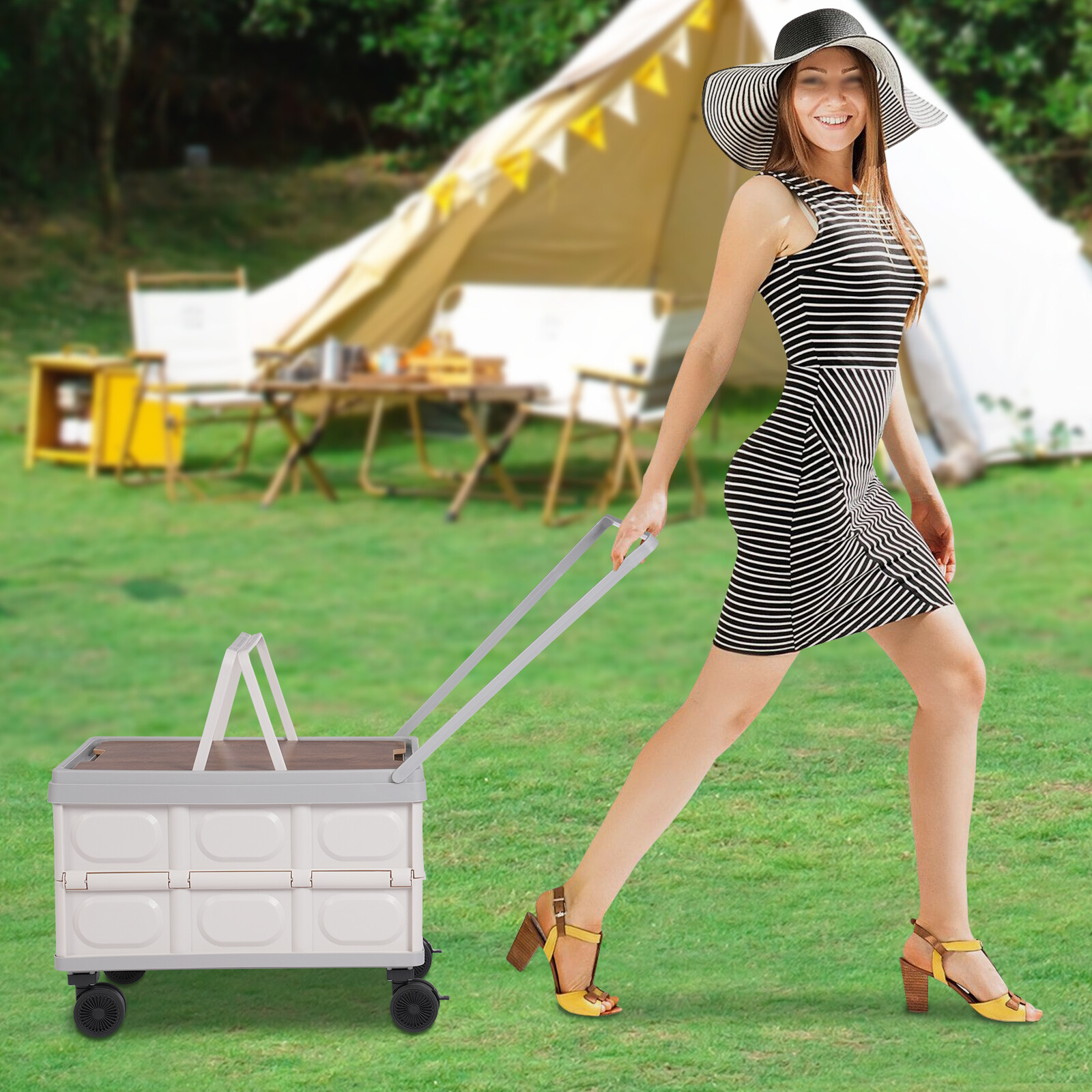 Foldable Utility Vehicle,large Capacity Rolling Cart,foldable Box For Outdoor
