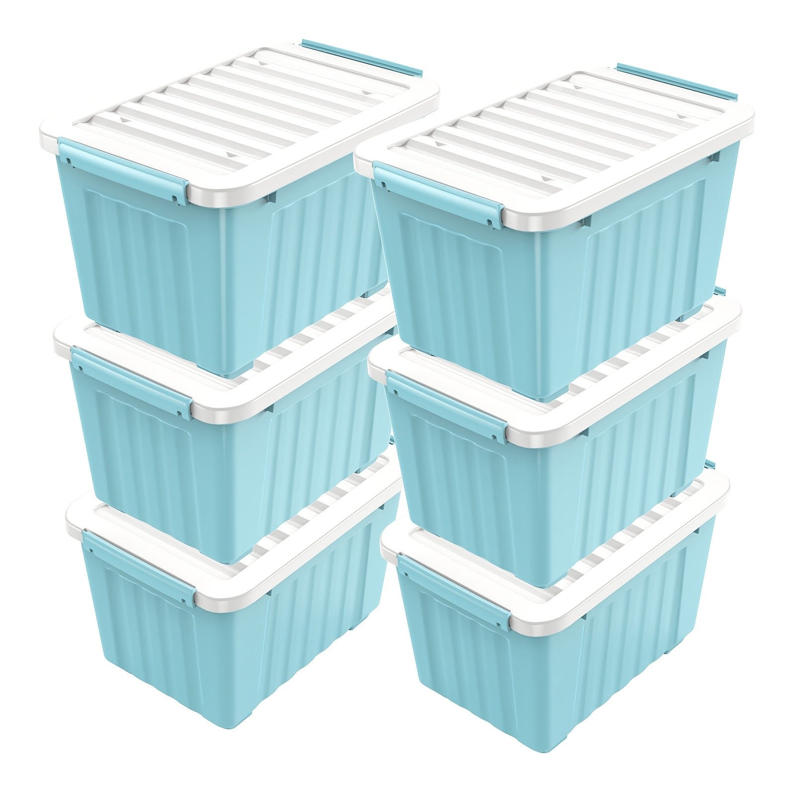 72QT/97QT stackable wheeled storage boxes with lids, suitable for family storage