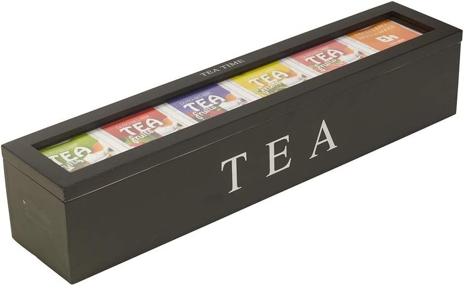 Tea Box Stora Organizer, Tea Stora Box with 5 Slots, Tea