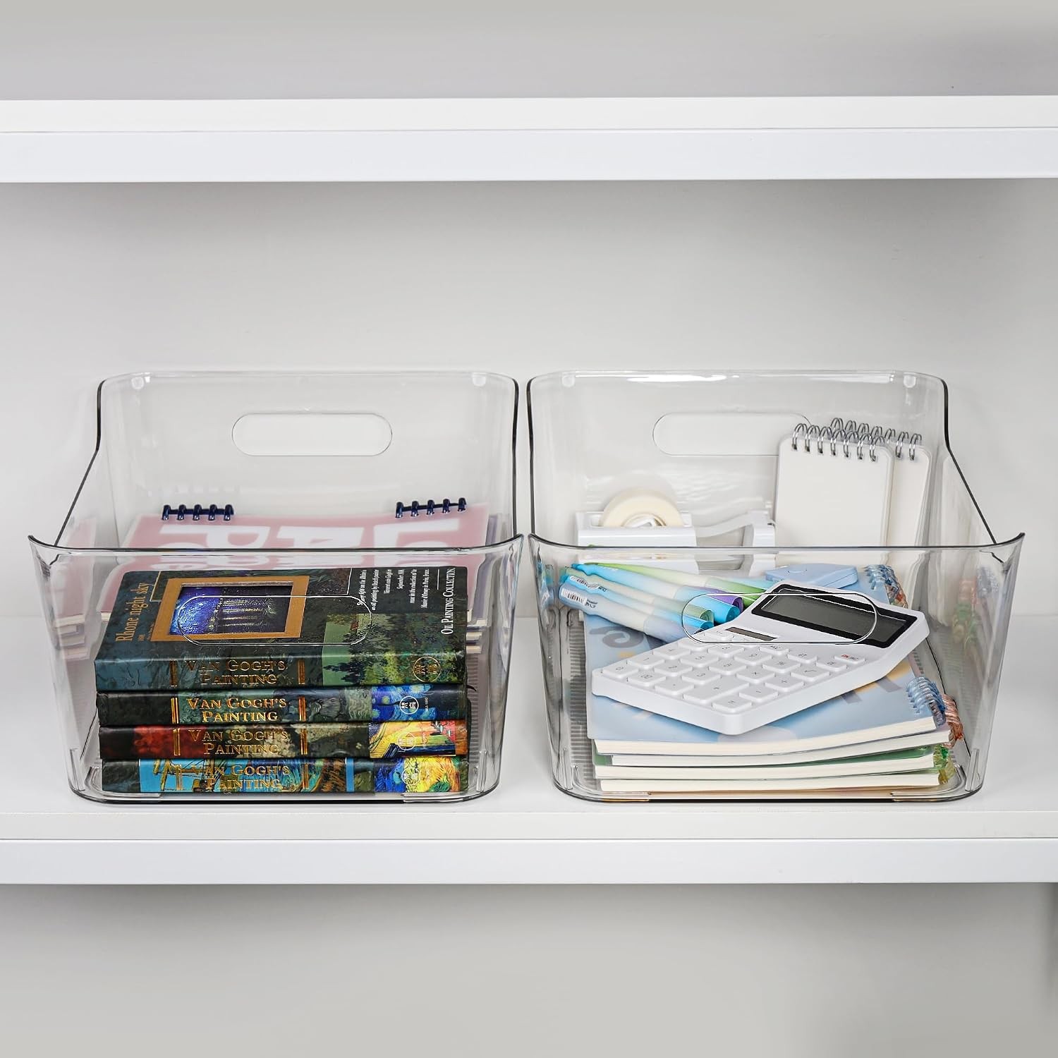 Tiawudi 2 Pack Plastic Storage Bins, Extra Large Pantry Organizer, 13.5&Prime; x…