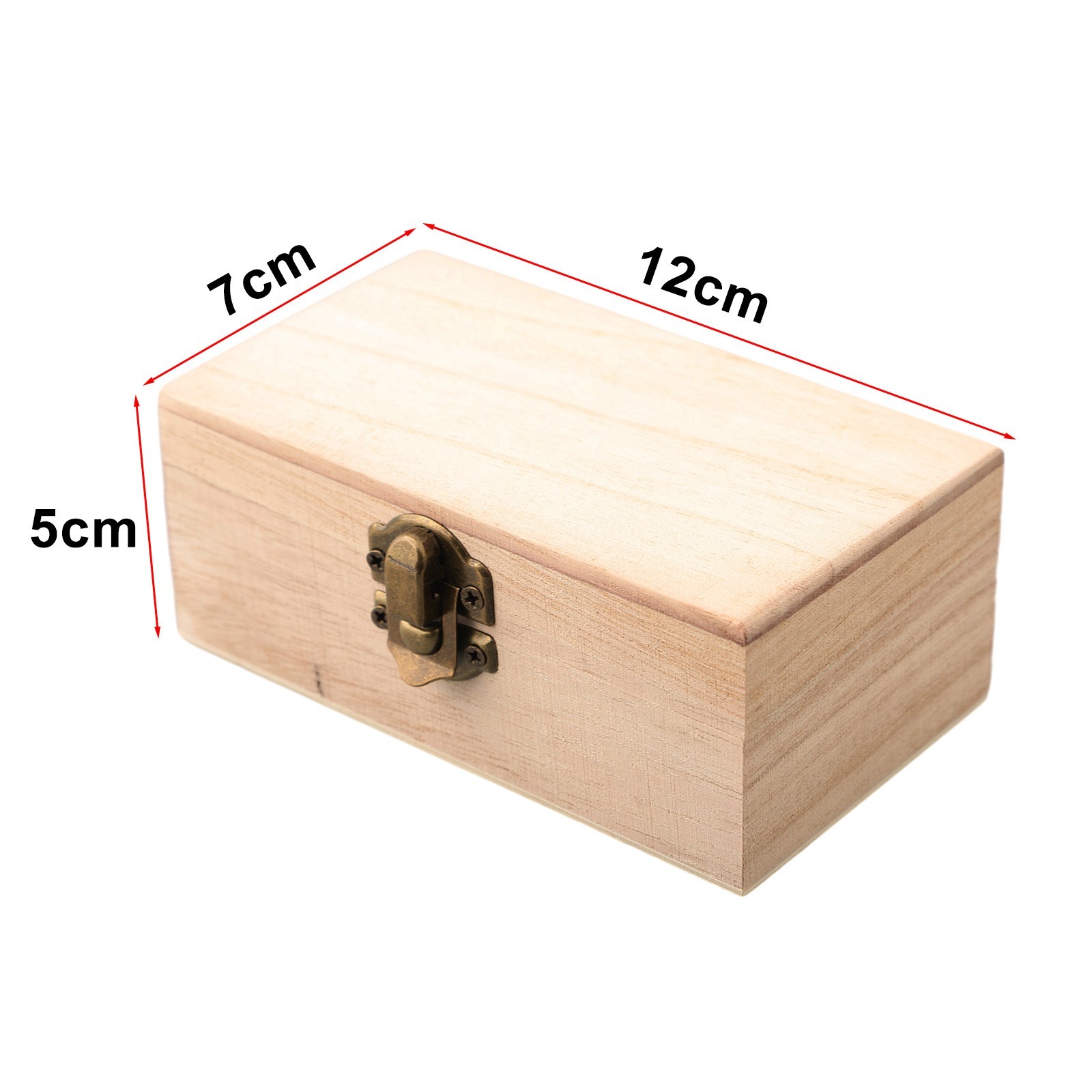 Plain Wood Wooden Square Hinged Storage Boxes Craft Box