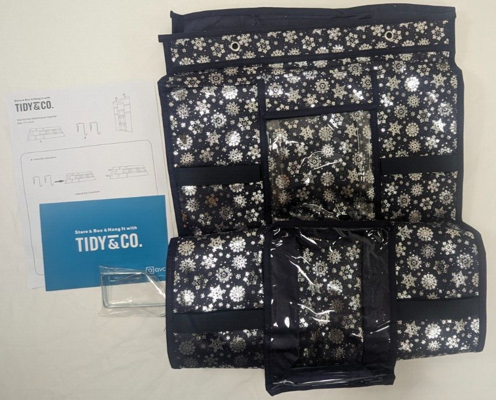 Tidy & Co Over the Door Multi Purpose Storage Organizer 17 x 43.5&Prime; SNOWFLAKE