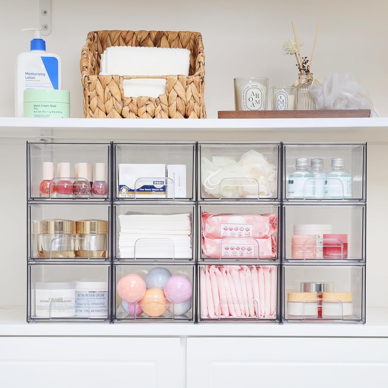 Versatile Stackable Storage Bins – 4.4 » Acrylic Makeup and Bathroom Organizer