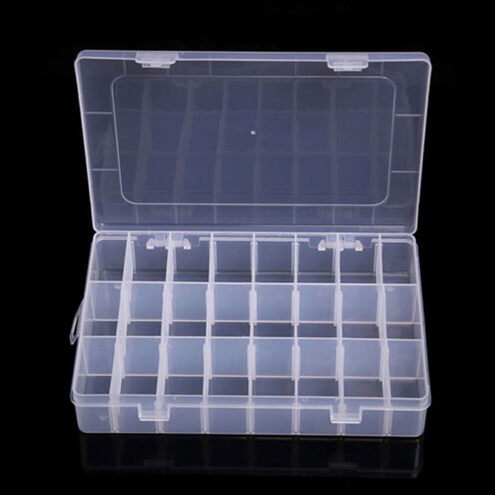 3x Plastic Adjustable Jewelry Divider Box Beads Organizer Case Storage Container