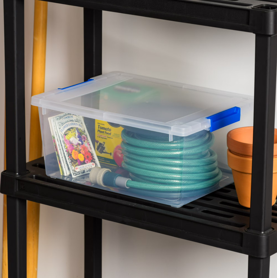 12 Qt Plastic Storage Bins With Lids Clear Containers Latching 4 Pack