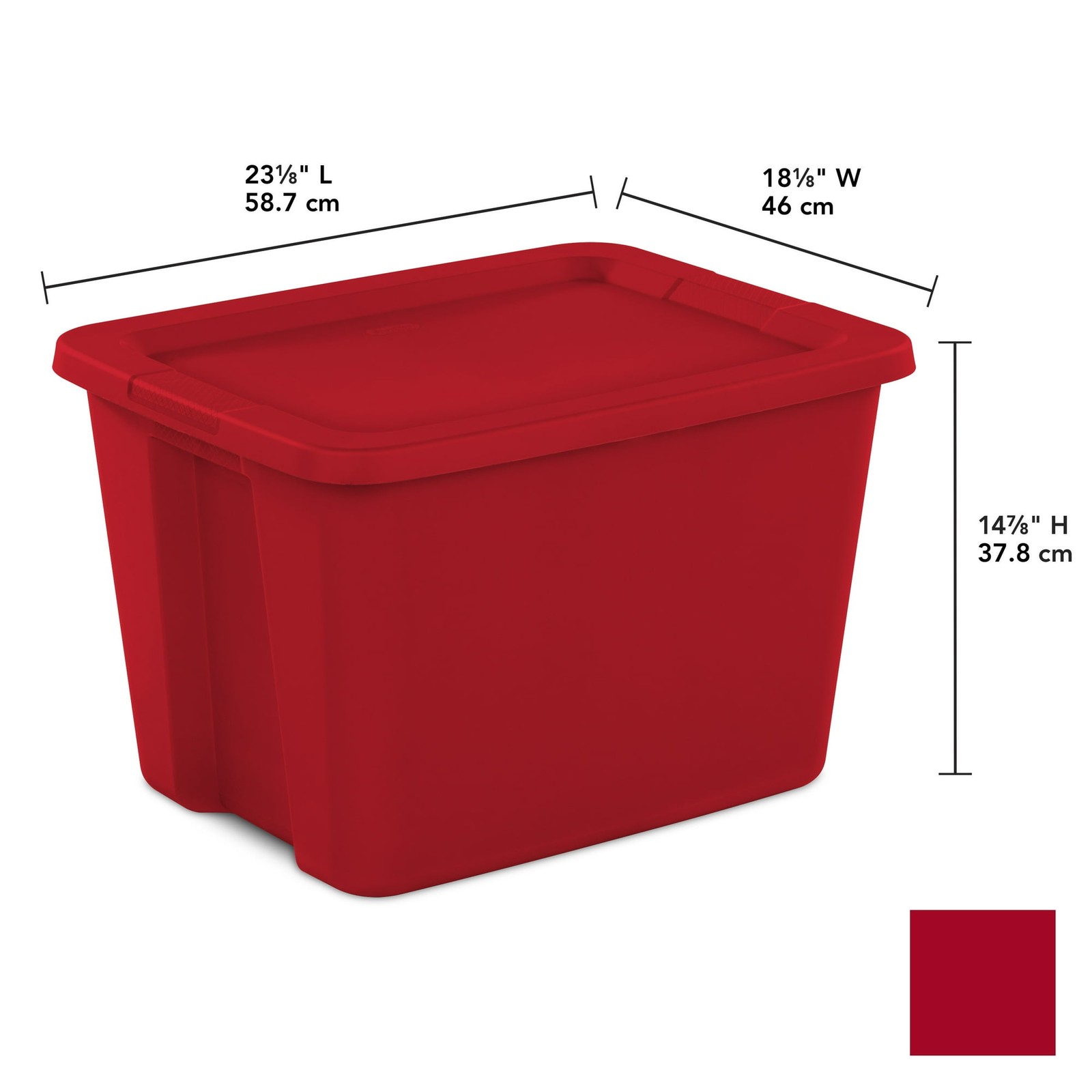 Sterilite 18 Gal Large Plastic Storage Bin Tote Lid Red 8-Pack