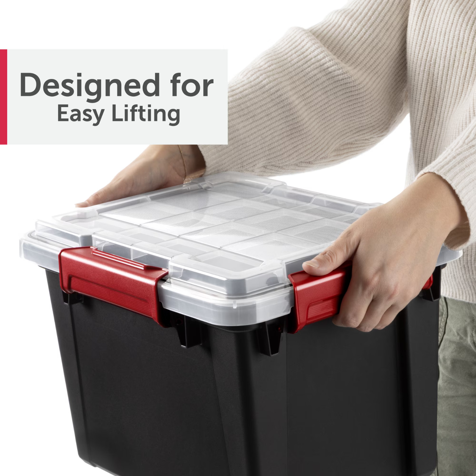 Sterilite 5 Gallon Waterproof Storage Bin w/Gasket Seal & Durable Latch, Black